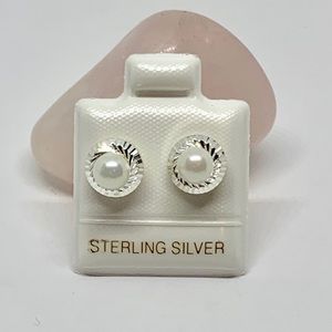 Sterling Silver 925 Pearl Studs Earrings